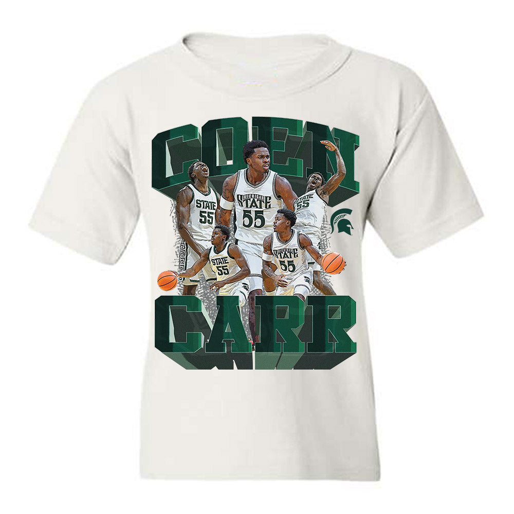 Michigan State - NCAA Men's Basketball : Coen Carr - Youth T-Shirt-0