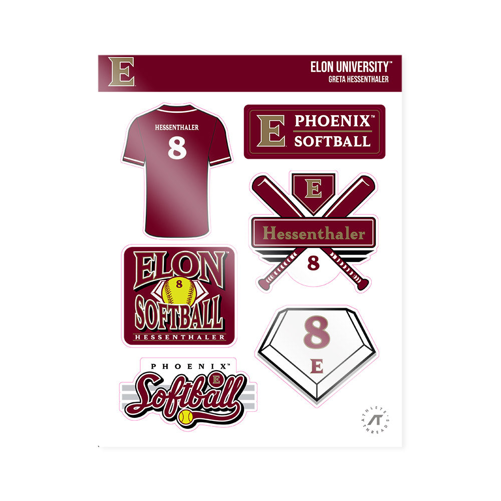 Elon - NCAA Softball : Greta Hessenthaler - Sticker Sheet-0