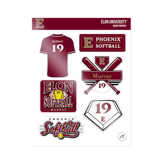 Elon - NCAA Softball : Mauri Murray - Sticker Sheet-0
