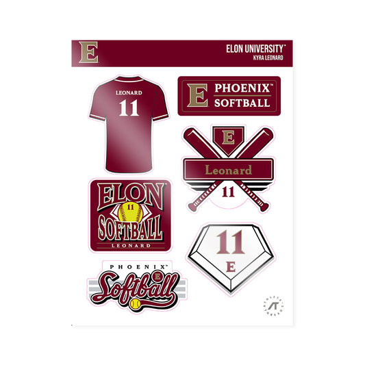 Elon - NCAA Softball : Kyra Leonard - Sticker Sheet-0