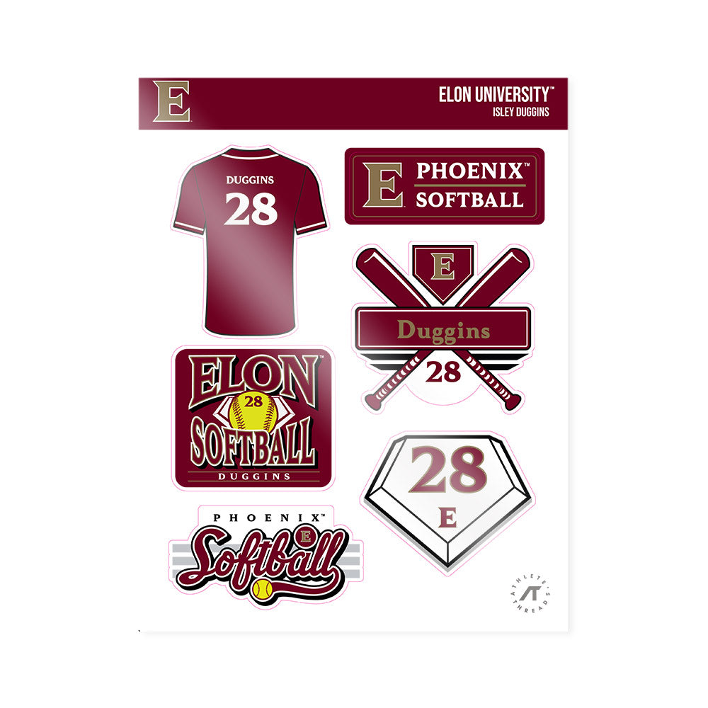 Elon - NCAA Softball : Isley Duggins - Sticker Sheet-0