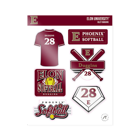Elon - NCAA Softball : Isley Duggins - Sticker Sheet-0