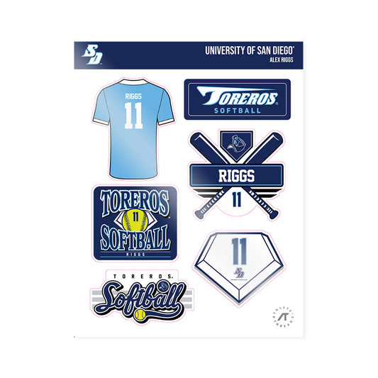 San Diego - NCAA Softball : Alex Riggs - Sticker Sheet-0
