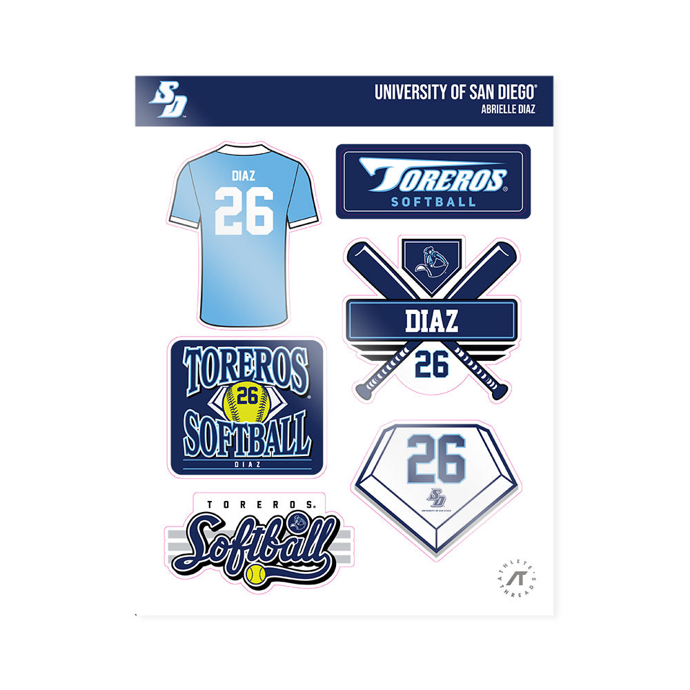 San Diego - NCAA Softball : Abrielle Diaz - Sticker Sheet-0