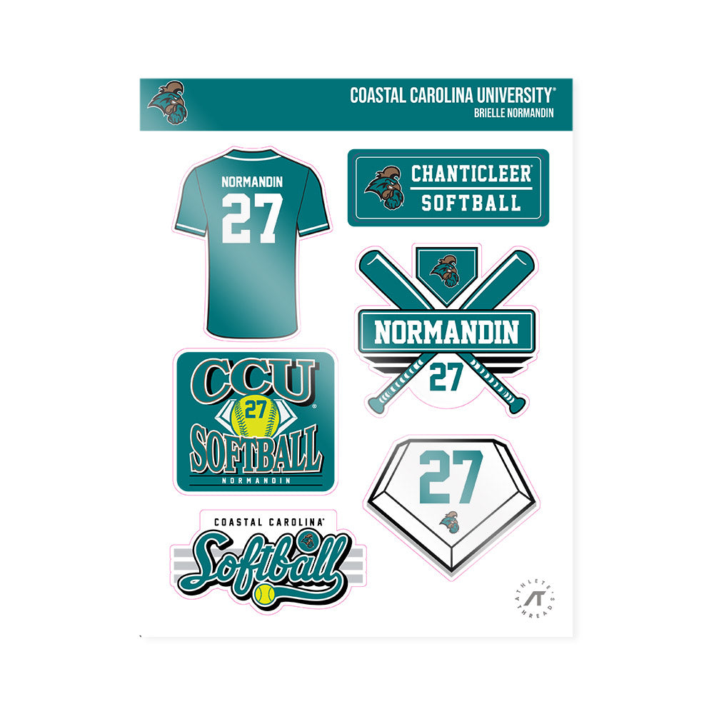 Coastal Carolina - NCAA Softball : Brielle Normandin - Sticker Sheet-0