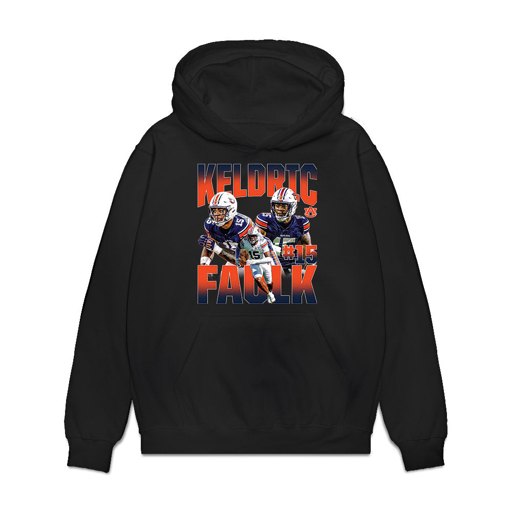 Auburn - NCAA Football : Keldric Faulk - Collage Premium Hooded Sweatshirt-0