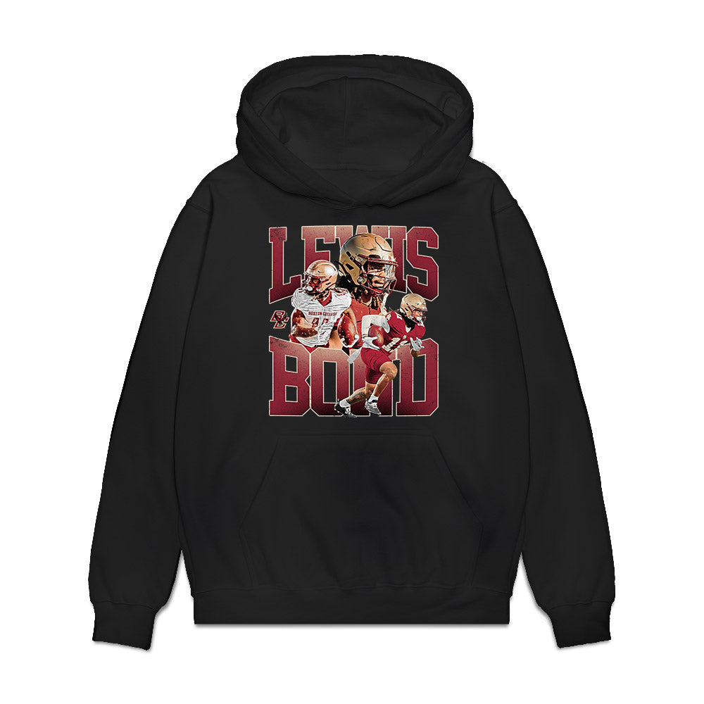 Boston College - NCAA Football : Lewis Bond - Collage Premium Hooded Sweatshirt-0