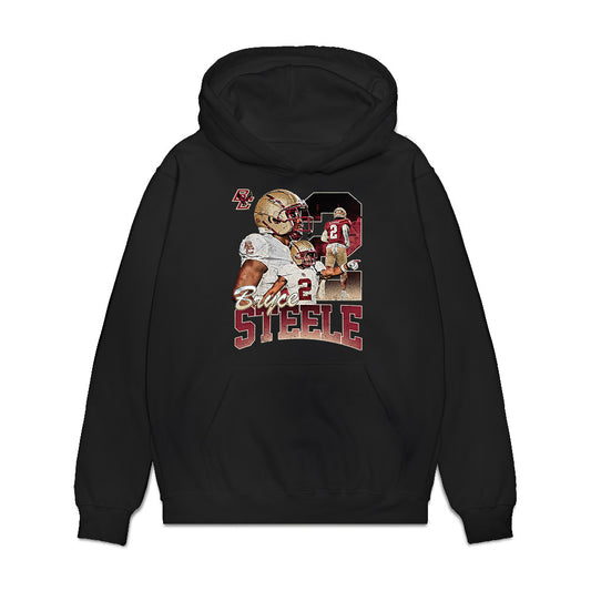 Boston College - NCAA Football : Bryce Steele - Collage Premium Hooded Sweatshirt-0