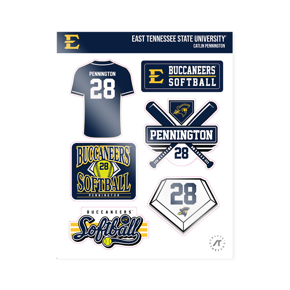 East Tennessee State - NCAA Softball : Catlin Pennington - Sticker Sheet-0