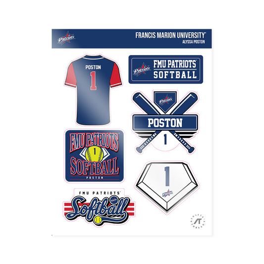Francis Marion - NCAA Softball : Alyssa Poston - Sticker Sheet-0