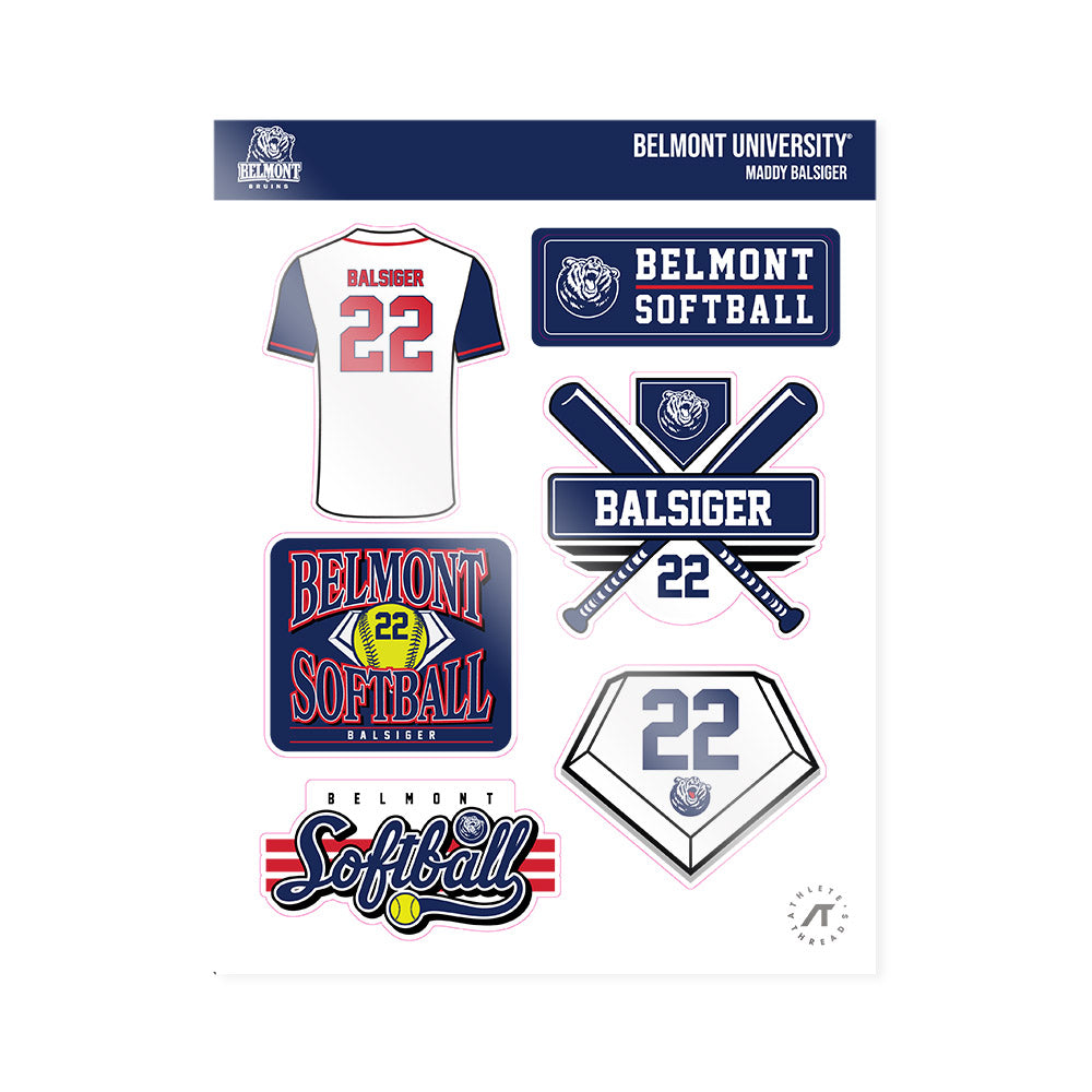 Belmont - NCAA Softball : Maddy Balsiger - Sticker Sheet-0