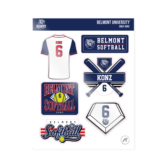 Belmont - NCAA Softball : Emily Konz - Sticker Sheet-0