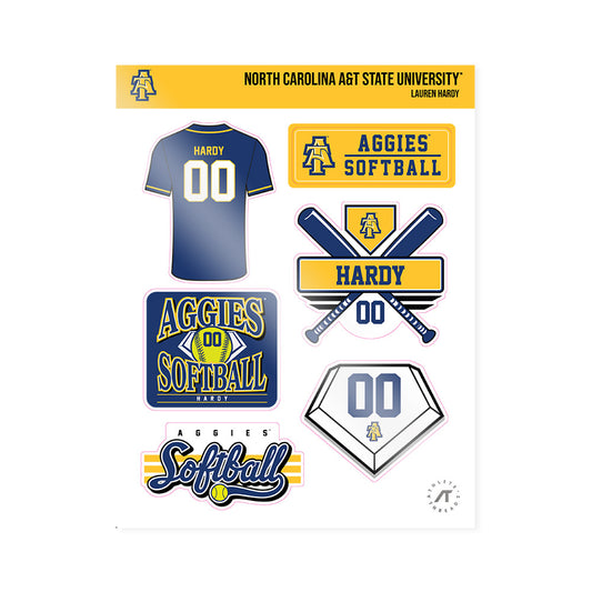 North Carolina A&T - NCAA Softball : Lauren Hardy - Sticker Sheet-0