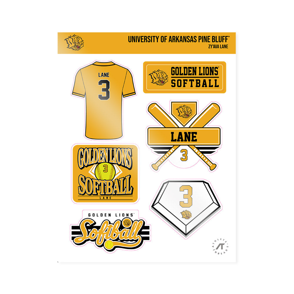 UAPB - NCAA Softball : Zy'ava Lane - Sticker Sheet-0