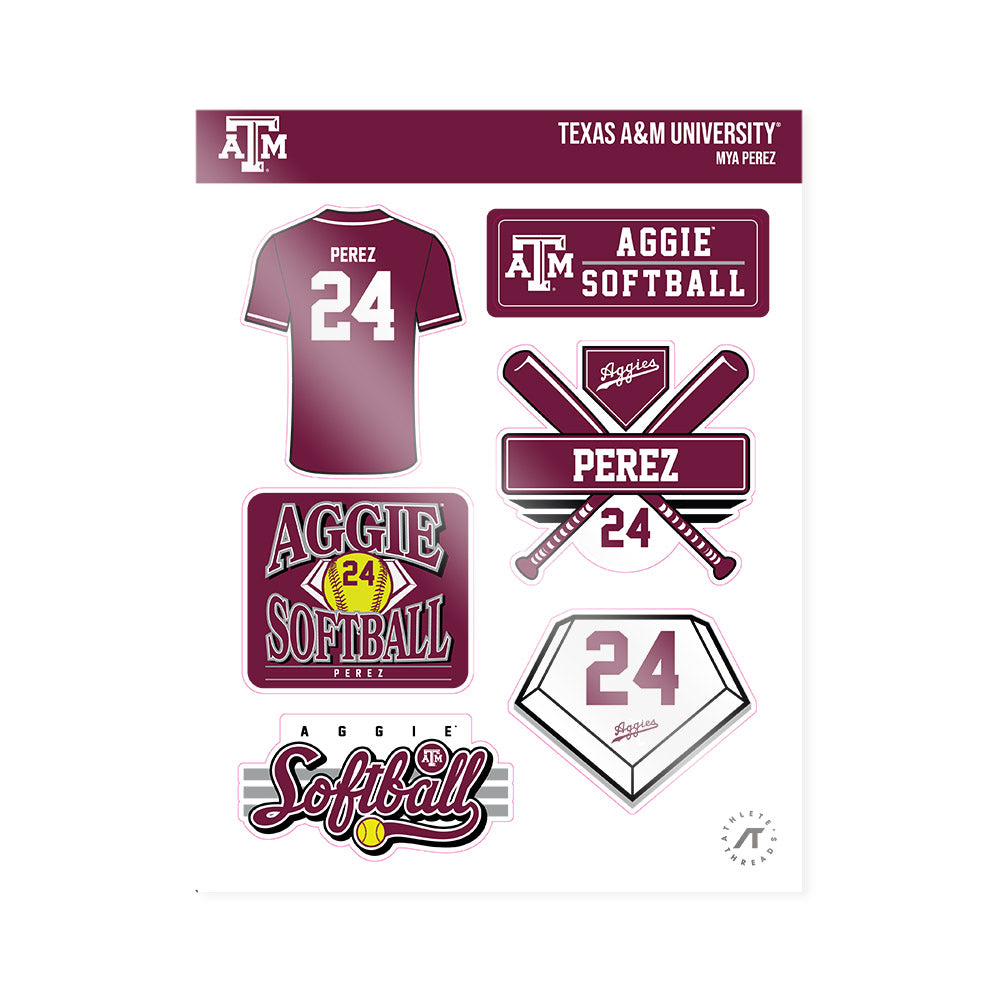 Texas A&M - NCAA Softball : Mya Perez - Sticker Sheet-0