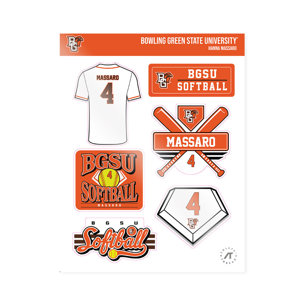 BGSU - NCAA Softball : Hanna Massaro - Sticker Sheet-0