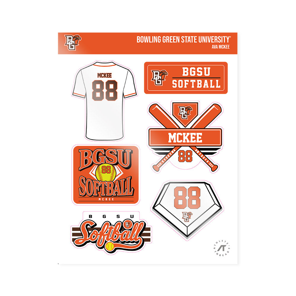 BGSU - NCAA Softball : Ava McKee - Sticker Sheet-0
