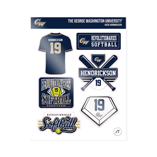 GWU - NCAA Softball : Katie Hendrickson - Sticker Sheet-0
