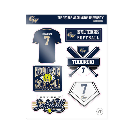 GWU - NCAA Softball : Emi Todoroki - Sticker Sheet-0