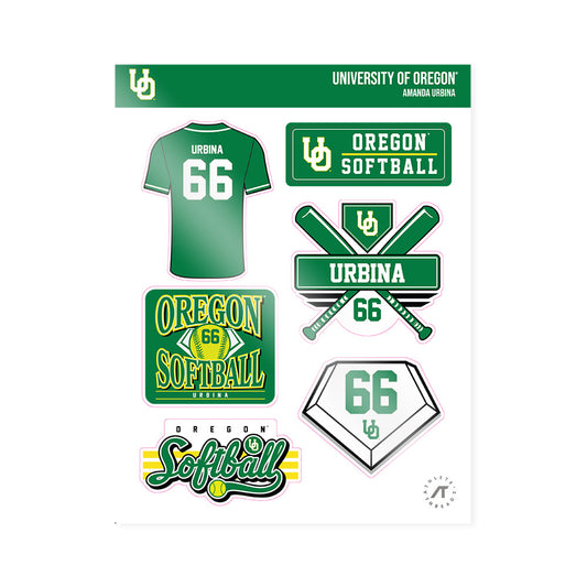 Oregon - NCAA Softball : Amanda Urbina - Sticker Sheet-0