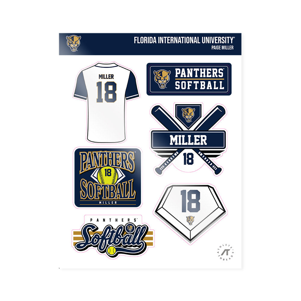 FIU - NCAA Softball : Paige Miller - Sticker Sheet-0
