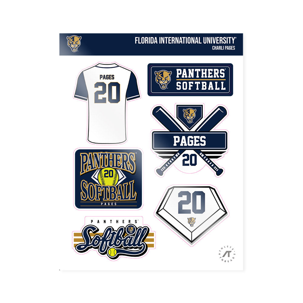 FIU - NCAA Softball : Charli Pages - Sticker Sheet-0