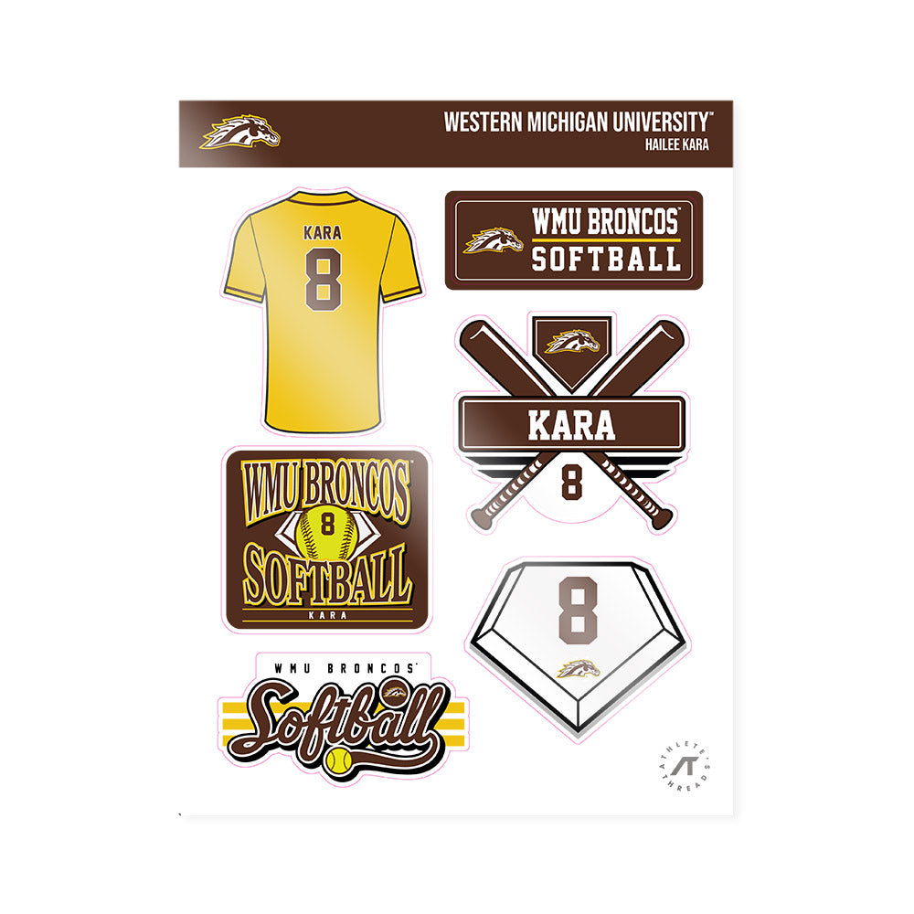 Western Michigan - NCAA Softball : Hailee Kara - Sticker Sheet-0