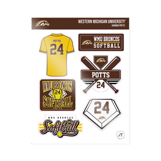 Western Michigan - NCAA Softball : Hannah Potts - Sticker Sheet-0