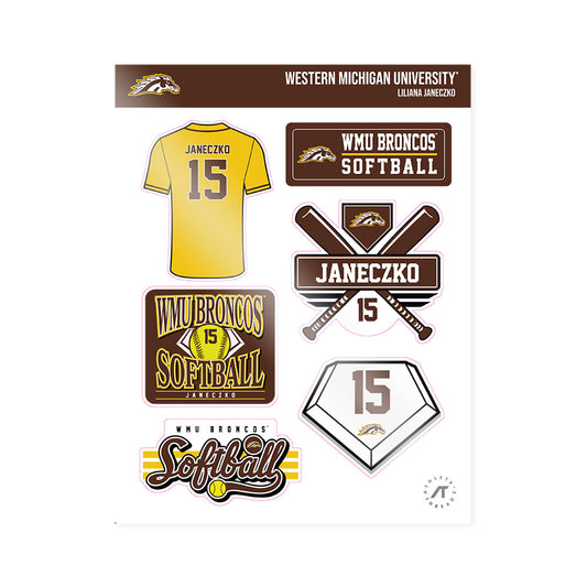 Western Michigan - NCAA Softball : Liliana Janeczko - Sticker Sheet-0