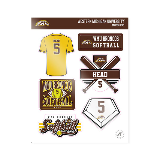 Western Michigan - NCAA Softball : Tristen Head - Sticker Sheet-0