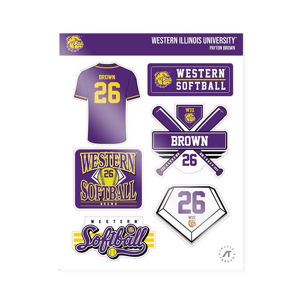 WIU - NCAA Softball : Payton Brown - Sticker Sheet-0
