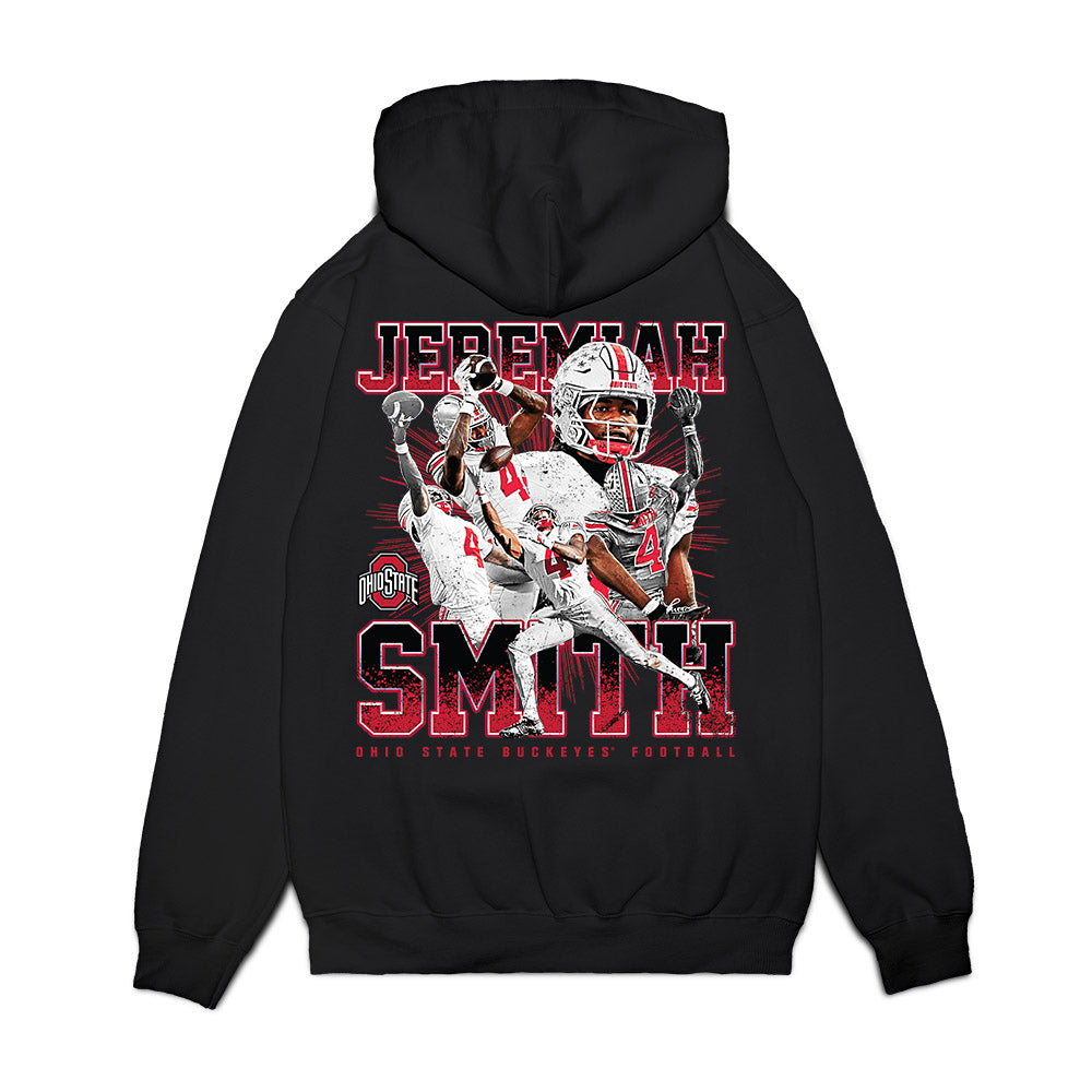 Ohio State - NCAA Football : Jeremiah Smith - Collage Premium Hooded Sweatshirt-1