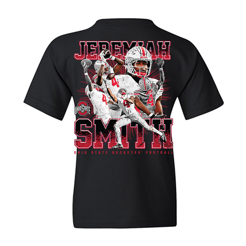 Ohio State - NCAA Football : Jeremiah Smith - Collage Youth T-Shirt-1