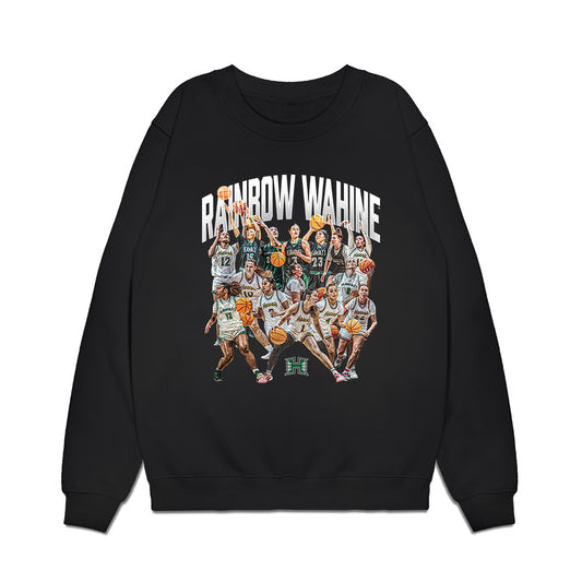 Hawaii - NCAA Women's Basketball : - Team Collage Premium Crewneck Sweatshirt-0