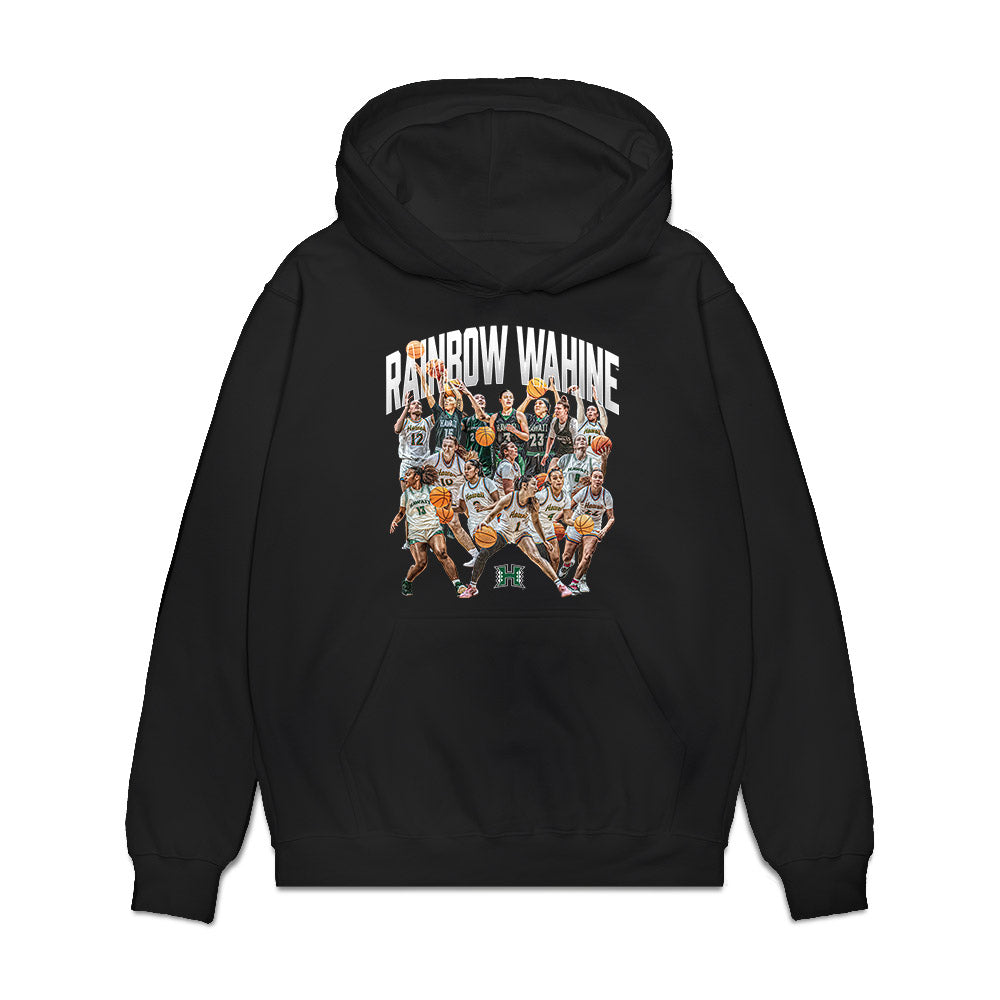 Hawaii - NCAA Women's Basketball : - Team Collage Premium Hooded Sweatshirt-0