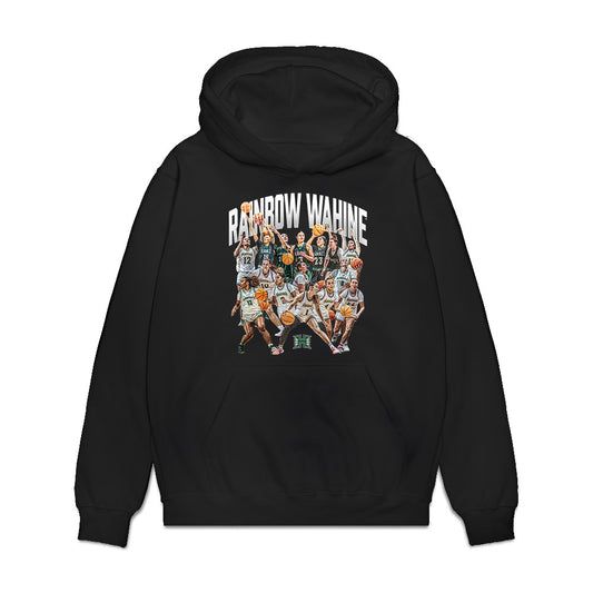 Hawaii - NCAA Women's Basketball : - Team Collage Premium Hooded Sweatshirt-0