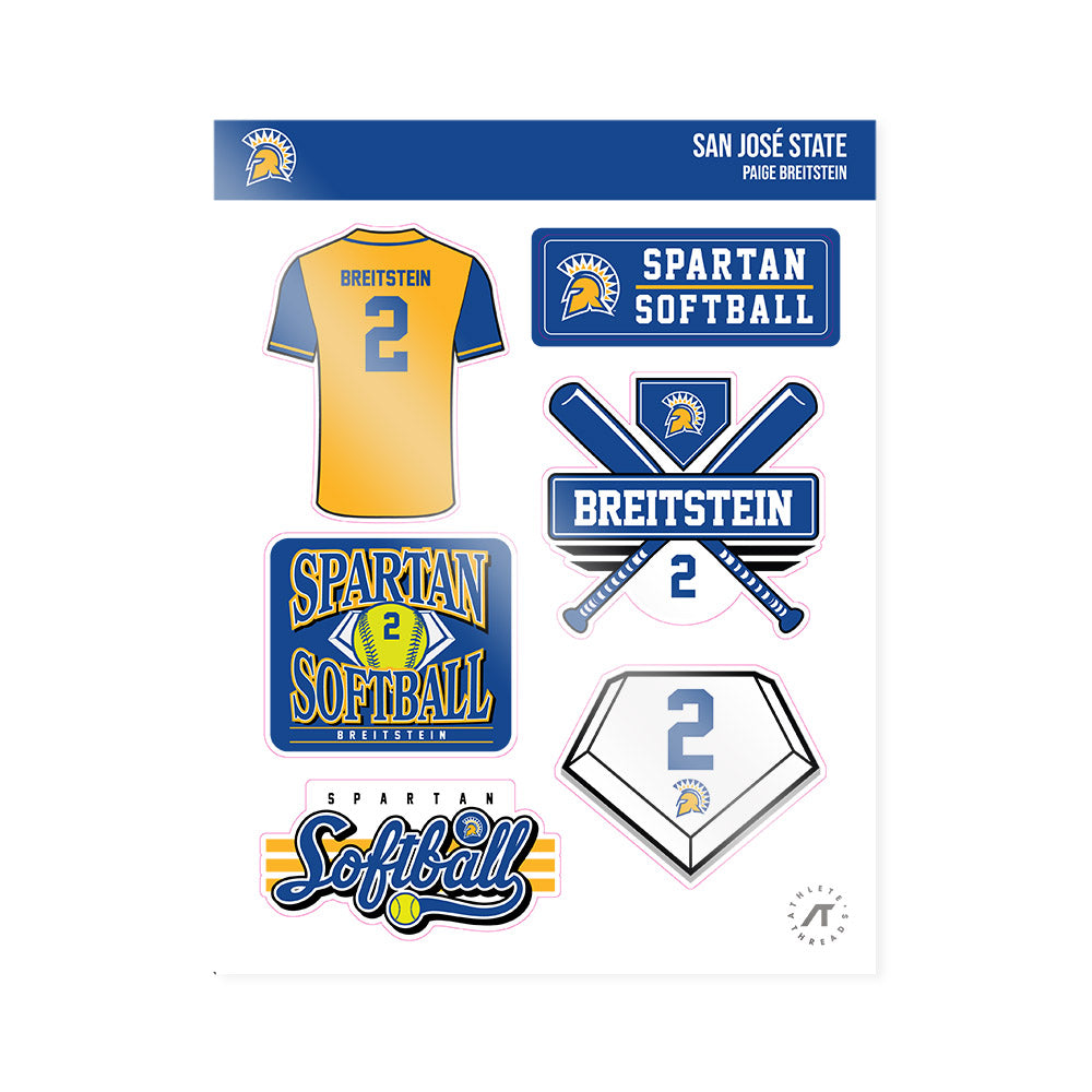 SJSU - NCAA Softball : Paige Breitstein - Sticker Sheet-0