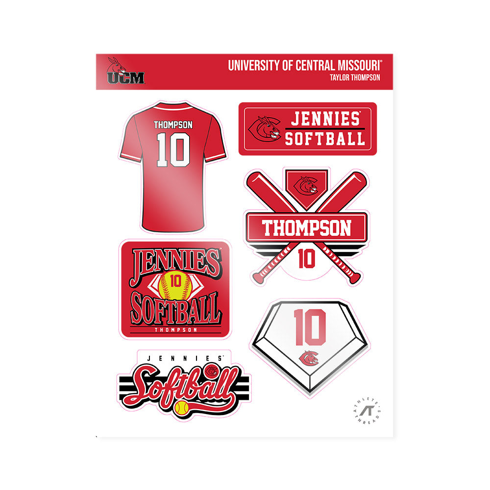 UCM - NCAA Softball : Taylor Thompson - Sticker Sheet-0