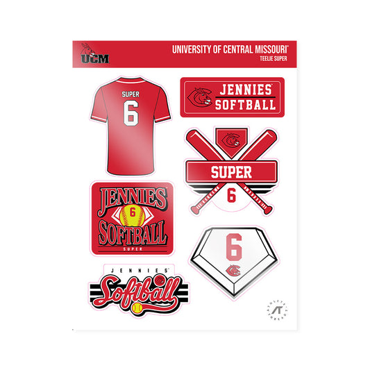 UCM - NCAA Softball : Teelie Super - Sticker Sheet-0