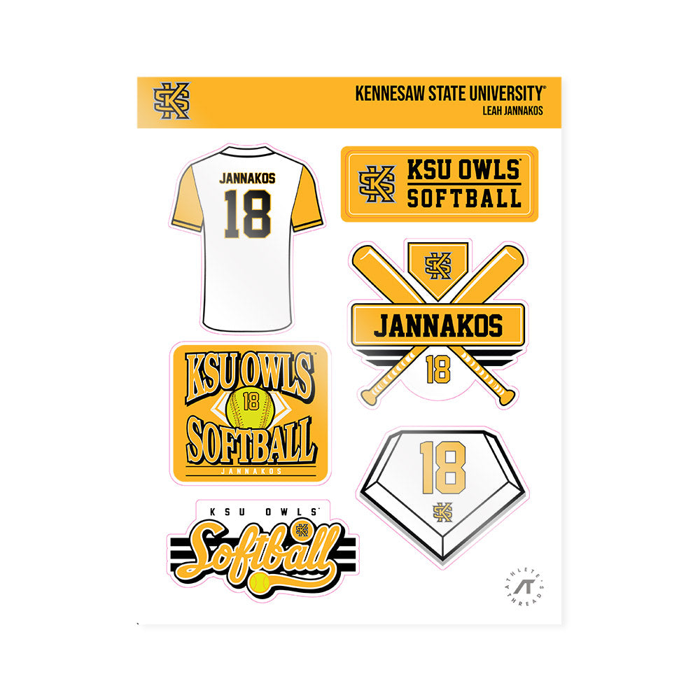 Kennesaw - NCAA Softball : Leah Jannakos - Sticker Sheet-0