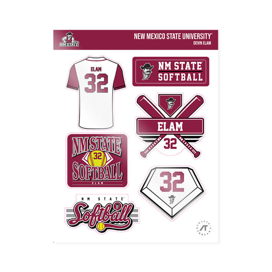 NMSU - NCAA Softball : Devin Elam - Sticker Sheet-0