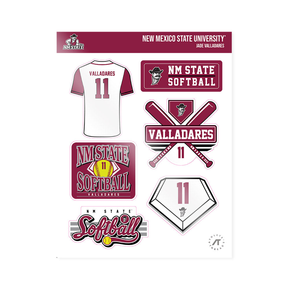NMSU - NCAA Softball : Jade Valladares - Sticker Sheet-0