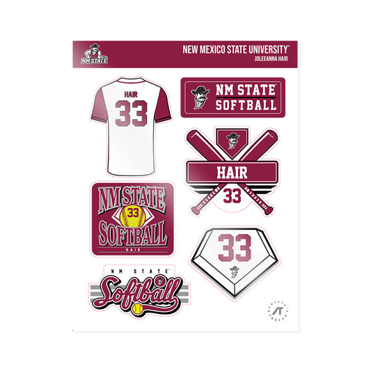 NMSU - NCAA Softball : Joleeanna Hair - Sticker Sheet-0