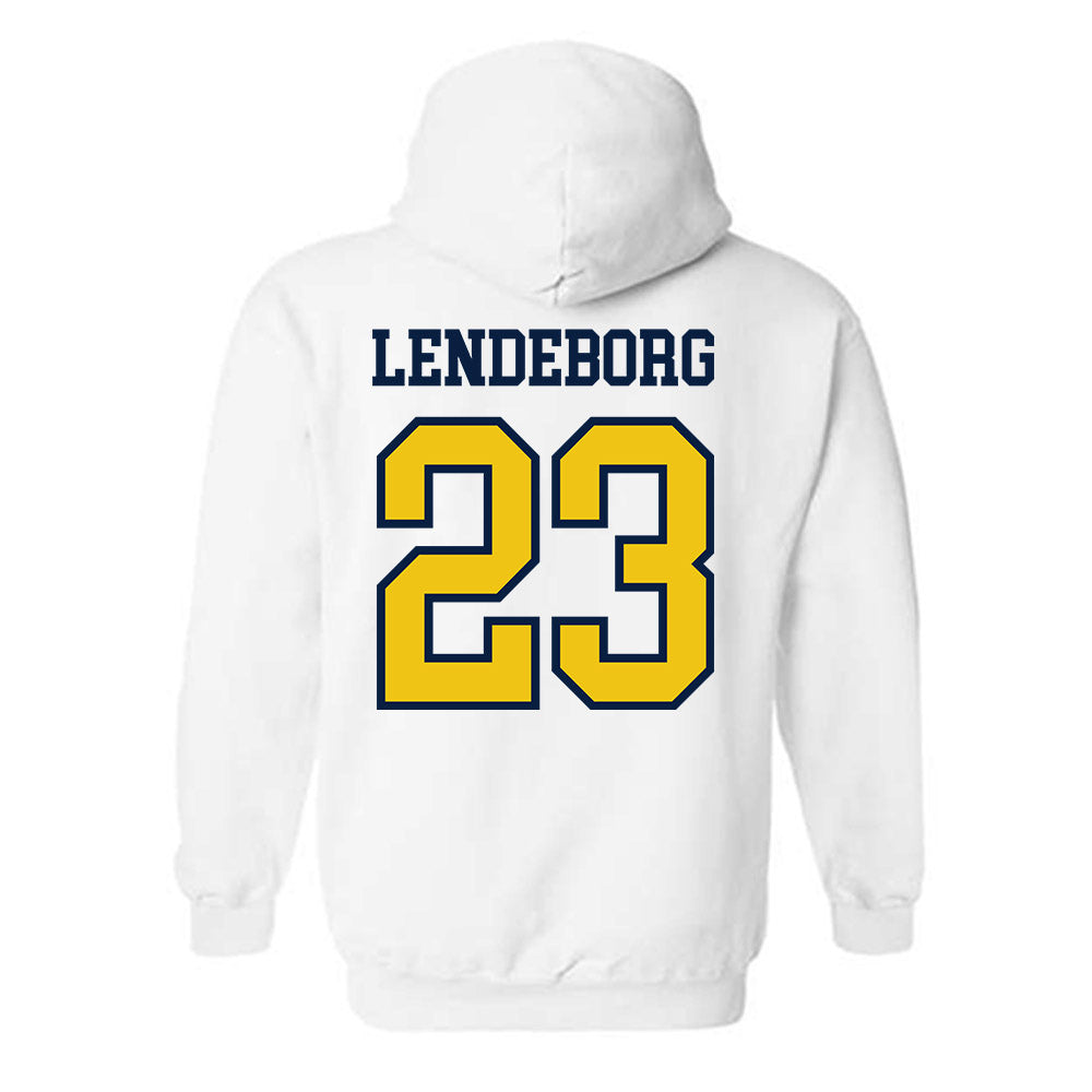 Michigan - NCAA Men's Basketball : Yaxel Lendeborg - Classic Shersey Hooded Sweatshirt-1