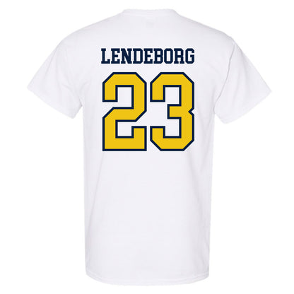 Michigan - NCAA Men's Basketball : Yaxel Lendeborg - Classic Shersey T-Shirt-1