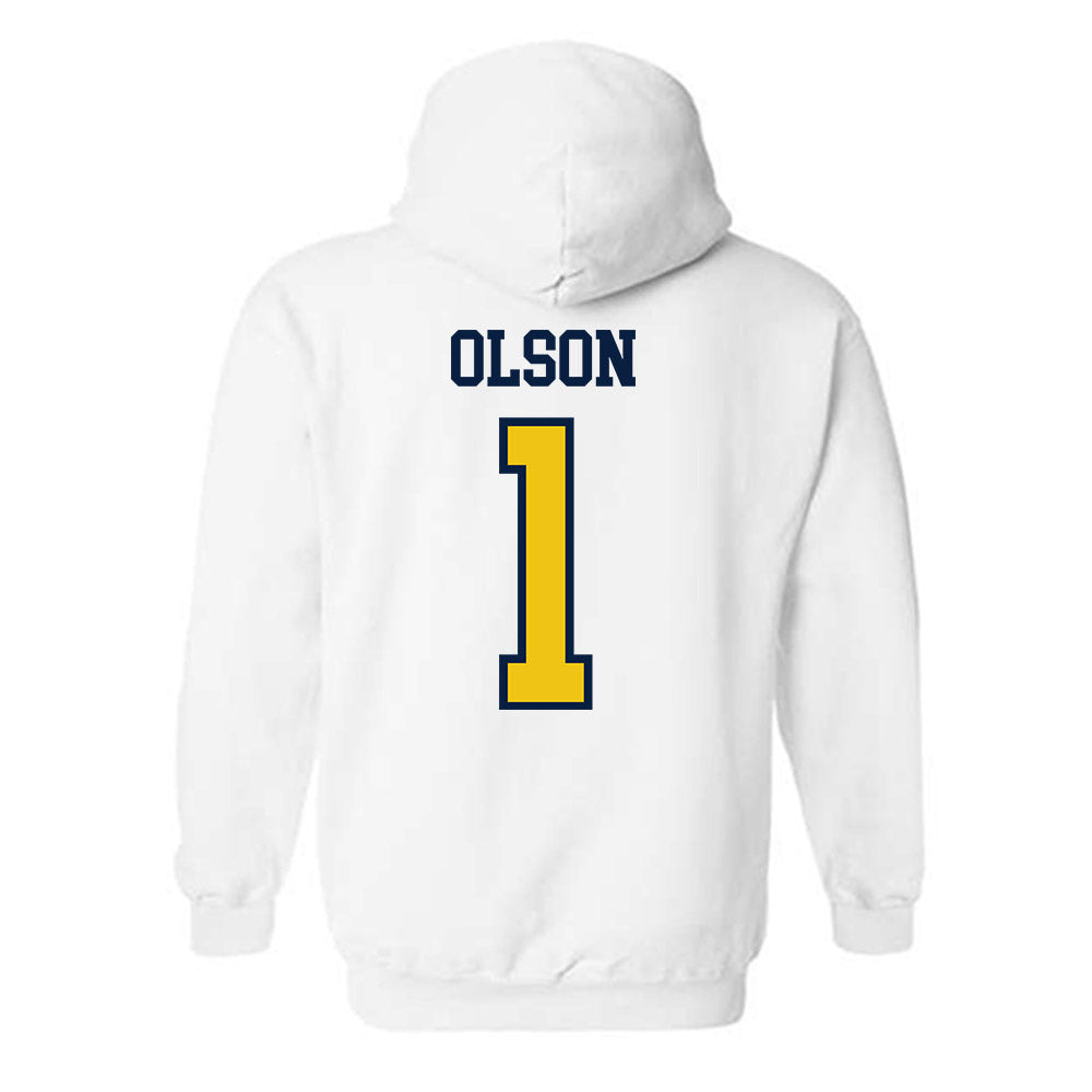 Michigan - NCAA Women's Basketball : Olivia Olson - Classic Shersey Hooded Sweatshirt-1