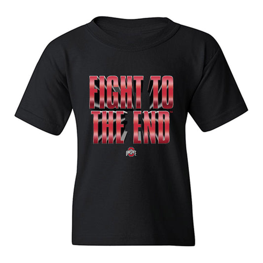 Ohio State - NCAA Football : Jeremiah Smith - Fight to the End Youth T-Shirt-0