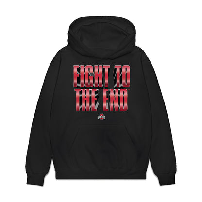 Ohio State - NCAA Football : Jeremiah Smith - Fight to the End Premium Hooded Sweatshirt-0