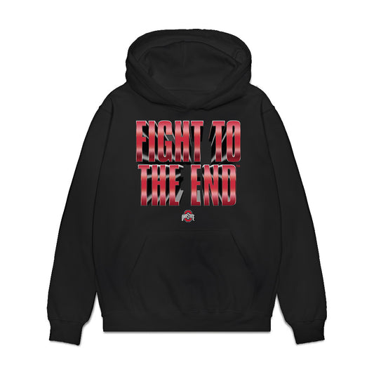 Ohio State - NCAA Football : Jeremiah Smith - Fight to the End Premium Hooded Sweatshirt-0