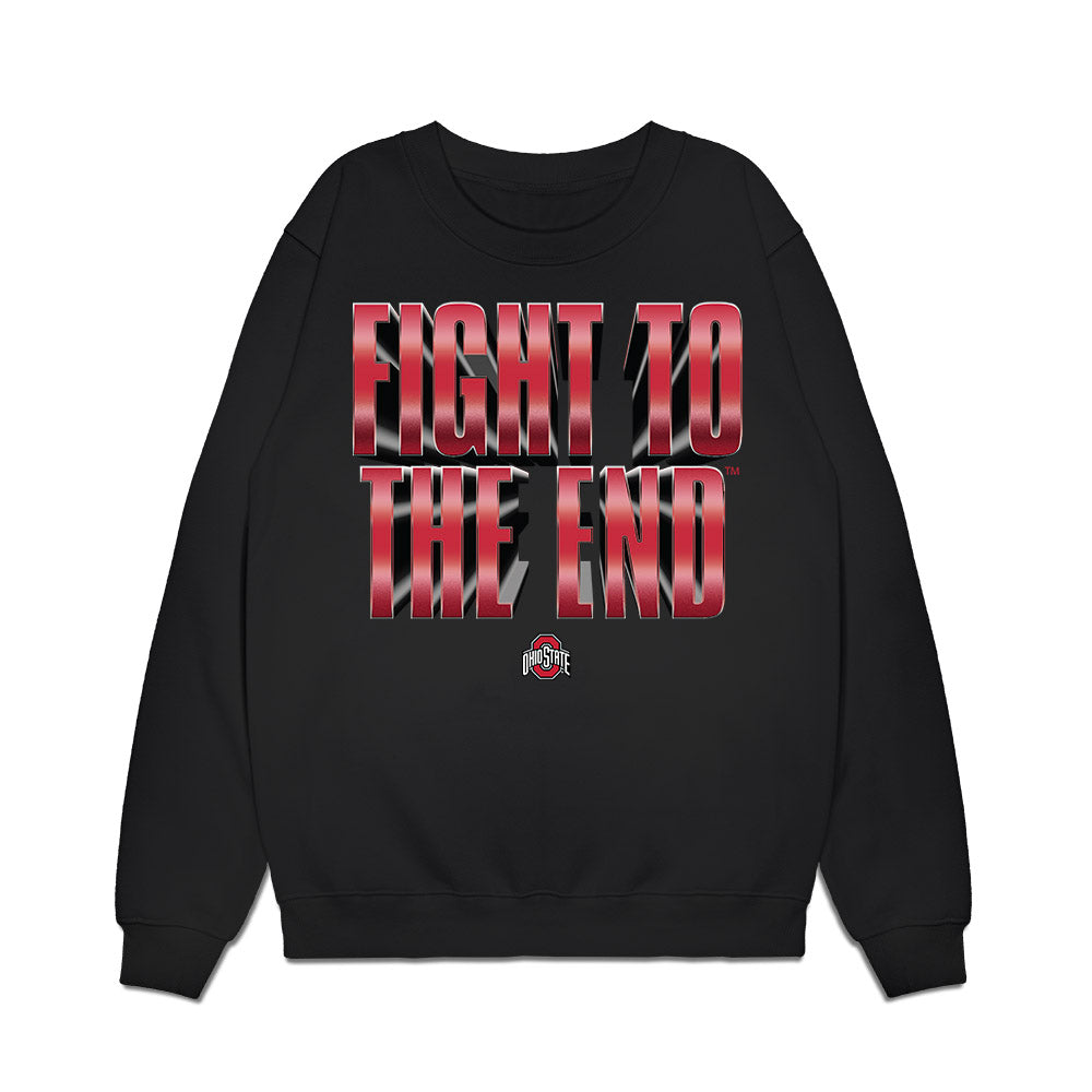 Ohio State - NCAA Football : Jeremiah Smith - Fight to the End Premium Crewneck Sweatshirt-0